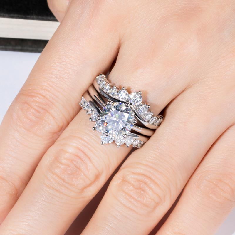 [COD] AnuJewelry R12 S925 Moissanite 9.0mm Cluster Ring 3CT Fashion Accessories EMAN Giving Gifts