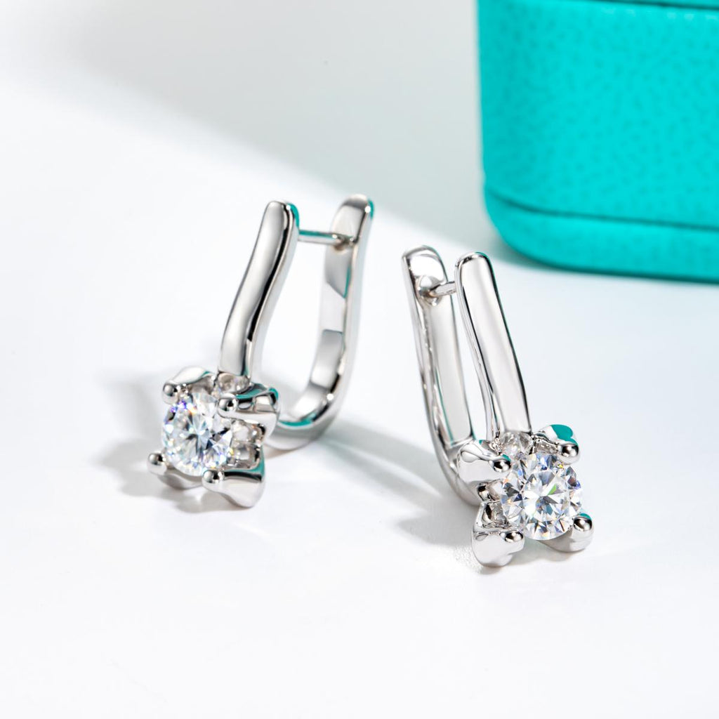 [COD] AnuJewelry E66 Moissanite Round Cut 5mm 0.5ct D Color 4 Prong 100% Legit Italy 925 Sterling Silver Hoop Earring for Woman Eman Jewelry