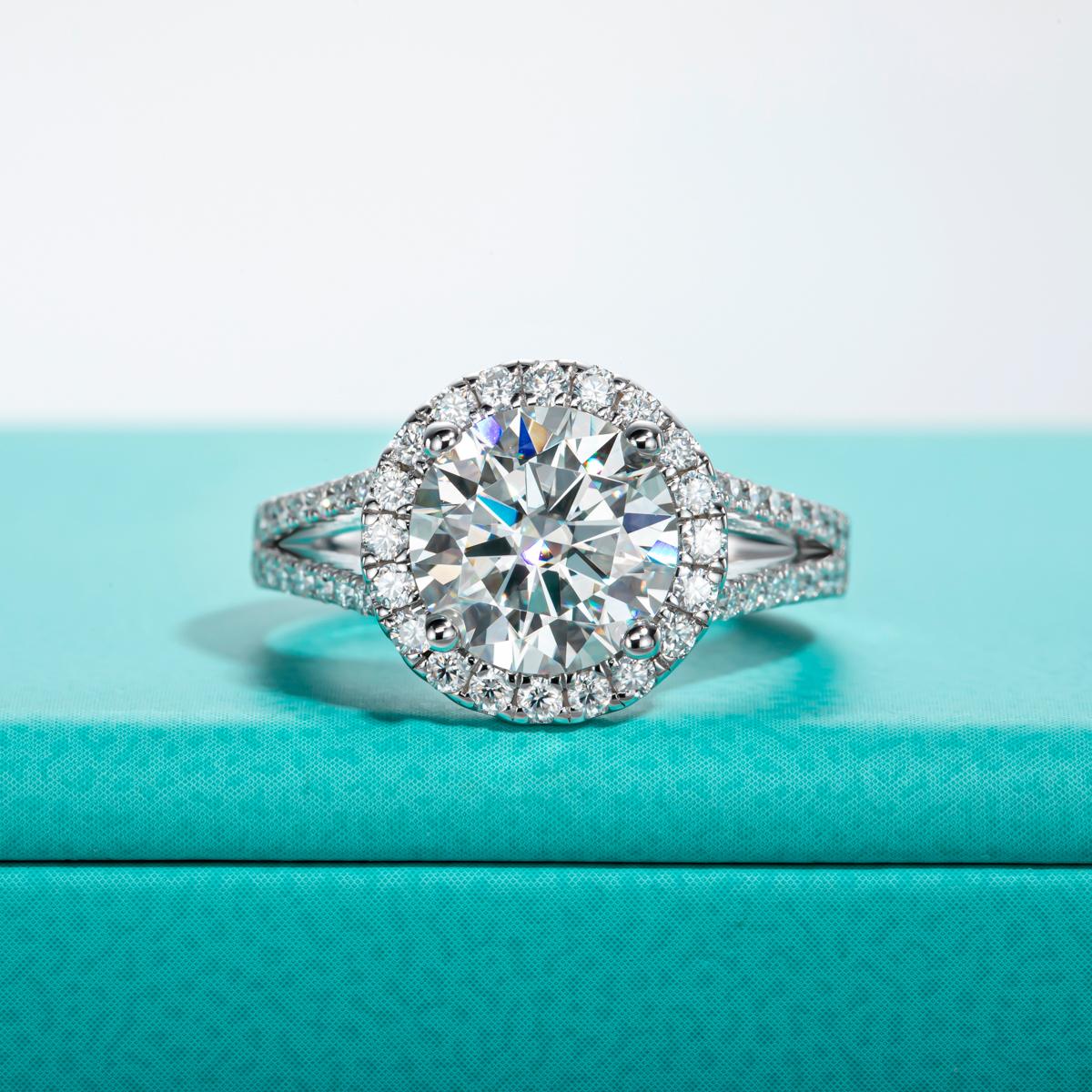 [COD] AnuJewelry R75 Moissanite Four Prong 100% Legit Italy 925 Sterling Silver Round Cut D Color 3.8CT Engagement Solitaire Ring For Woman Eman Jewelry