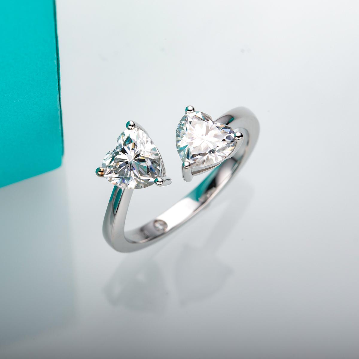 [COD] AnuJewelry R46 Moissanite 3 Prong 100% Legit Italy 925 Sterling Silver Heart Cut D Color 2CT Engagement Solitaire Ring For Woman Eman Jewelry