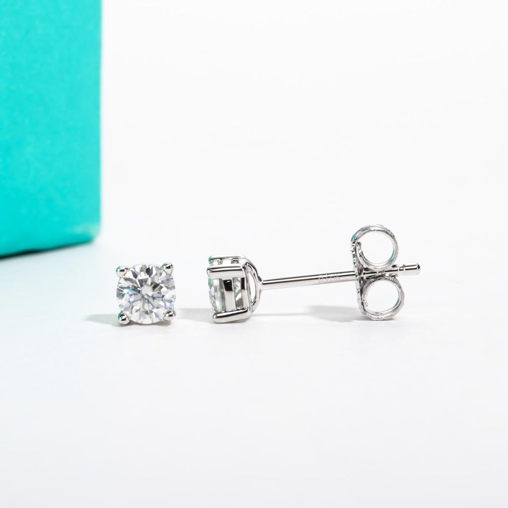 [COD] AnuJewelry 2/1.5/1/0.8/0.3ct Total Moissanite Stud Earrings Anti-allergy 925 Sterling Silver Earrings Jewelry Woman Eman Jewelry