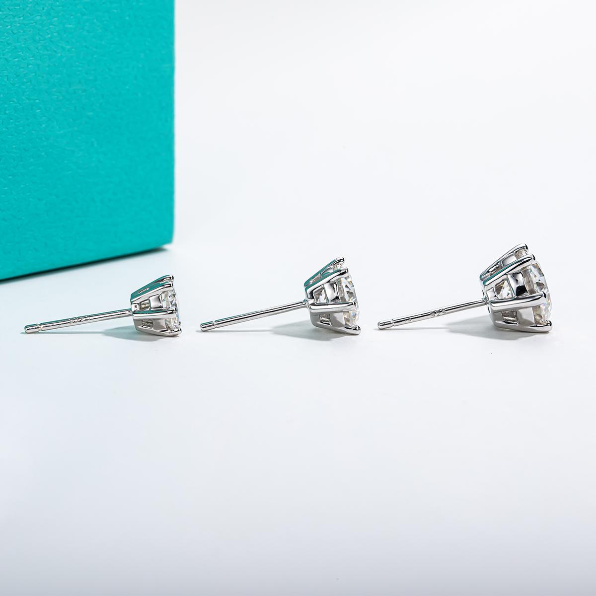[COD] AnuJewelry E23 Moissanite Round Cut 0.5/1/2ct D Color 6 Prong 100% Legit Italy 925 Sterling Silver Stud Earring for Woman Eman Jewelry