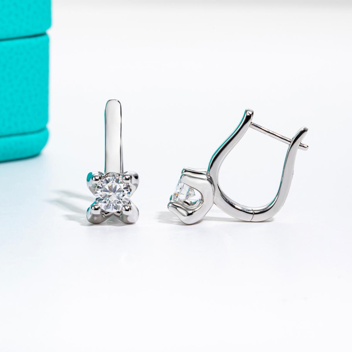 [COD] AnuJewelry E66 Moissanite Round Cut 5mm 0.5ct D Color 4 Prong 100% Legit Italy 925 Sterling Silver Hoop Earring for Woman Eman Jewelry