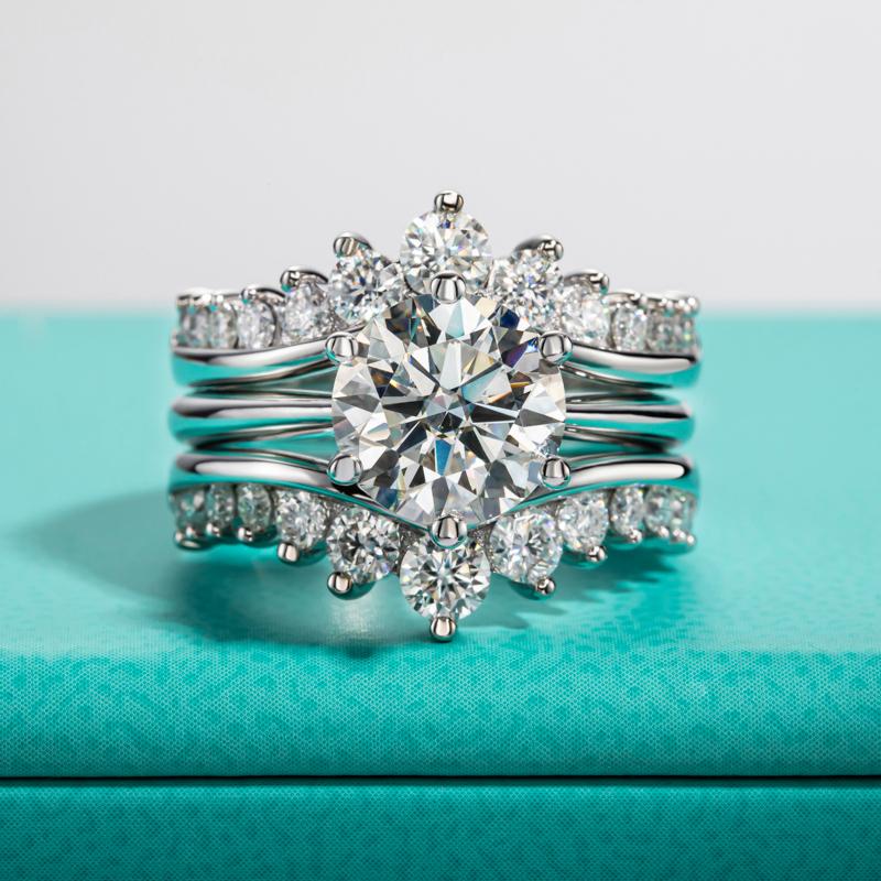 [COD] AnuJewelry R12 S925 Moissanite 9.0mm Cluster Ring 3CT Fashion Accessories EMAN Giving Gifts