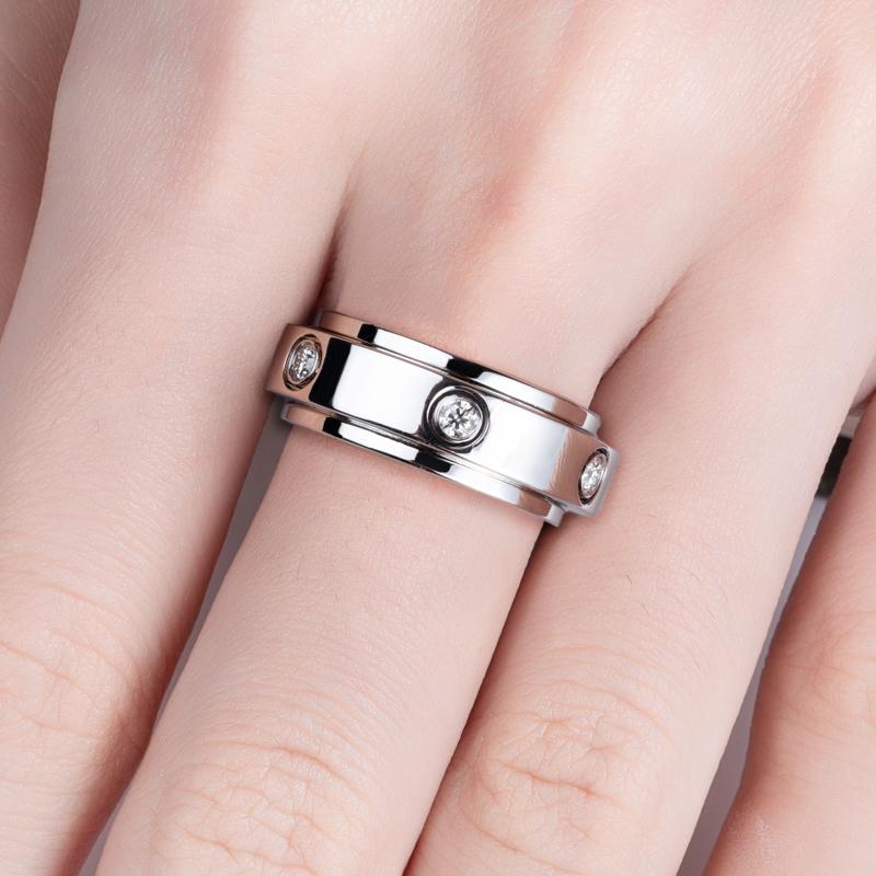 [COD] AnuJewelry S149 Moissanite Gear Spinner Rings  2.5mm D Color VVS1 Moissanite Fidget Bands Eternity Rings for Woman Eman Jewelry