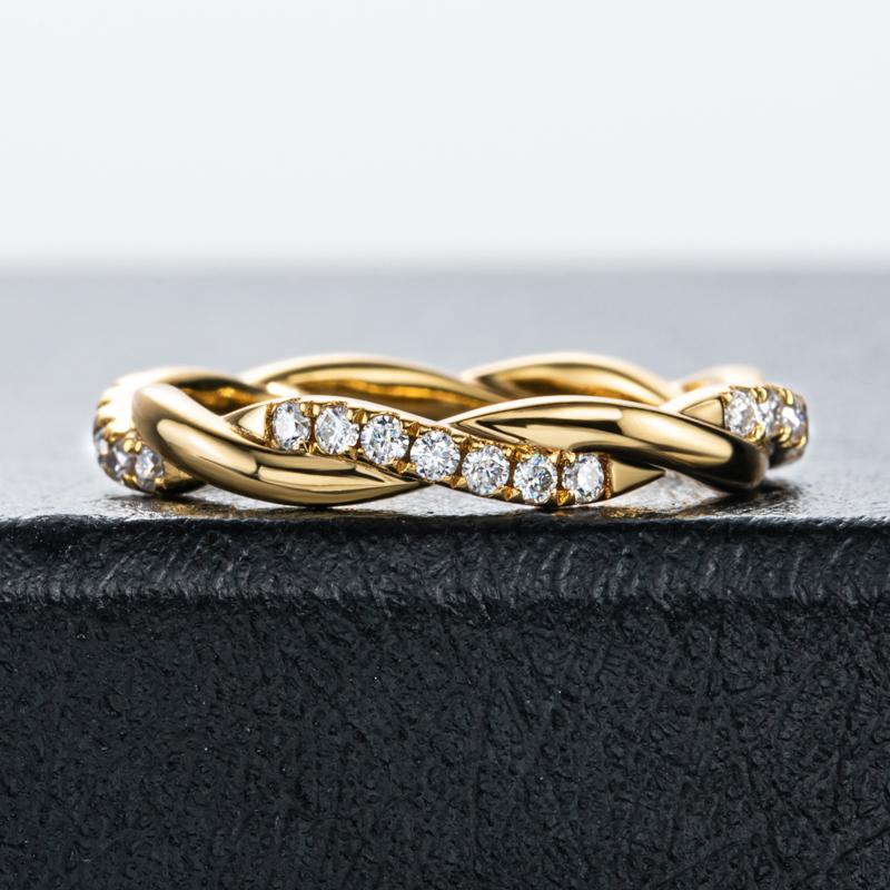 [COD] AnuJewelry CR15 Moissanite Rope Twisted Eternity Wedding Band Statement Ring for Woman Eman Jewelry GRA Certified 0.42 (0.015/28) Cttw Gift for Her