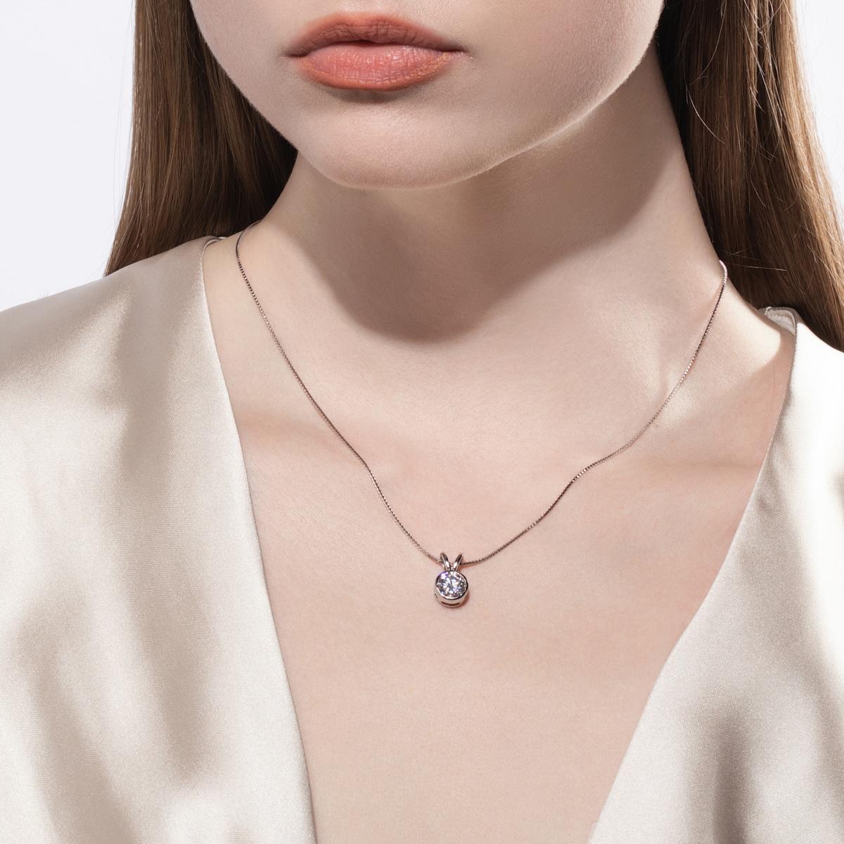 [COD] AnuJewelry P85 Moissanite Round Cut Bezel setting Moissanite 1/2ct D Color 100% Legit Italy 925 Sterling Silver Pendant Necklaces Bubble Necklace for Woman Eman Jewelry