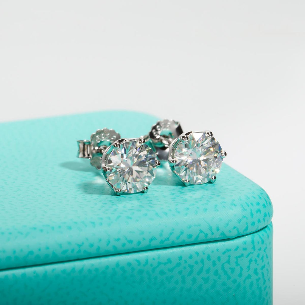 [COD] AnuJewelry E75 Moissanite Round Cut 0.5/1ct D Color 6 Prong 100% Legit Italy 925 Sterling Silver Stud Earring for Woman Eman Jewelry