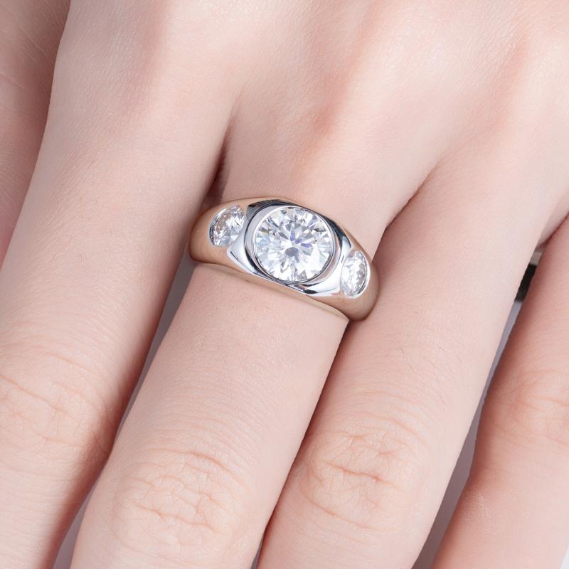 [COD] AnuJewelry R115 3cttw D Color Moissanite Men Ring 100% Legit Italy 925 Sterling Silver Plated Lab Created Gem Engagement Rings For Men