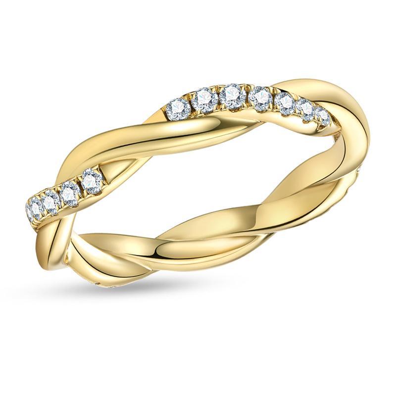 [COD] AnuJewelry CR15 Moissanite Rope Twisted Eternity Wedding Band Statement Ring for Woman Eman Jewelry GRA Certified 0.42 (0.015/28) Cttw Gift for Her