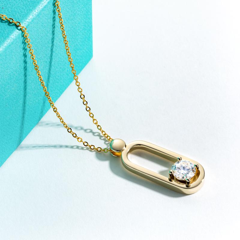 [COD] AnuJewelry CN72 Moissanite Necklace Paperclip Pendants for Woman Eman Jewelry  Lab Created Gift for Her GRA Certified 2 Cttw