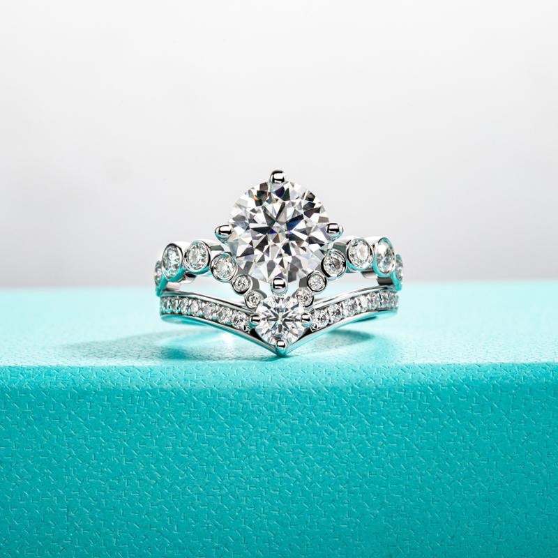 [COD] AnuJewelry R09 100% Legit Italy S925 Moissanite 9.0mm Ring 3CT Sterling Silver Fashion Accessories EMAN Giving Gifts For Her Birthday Gift