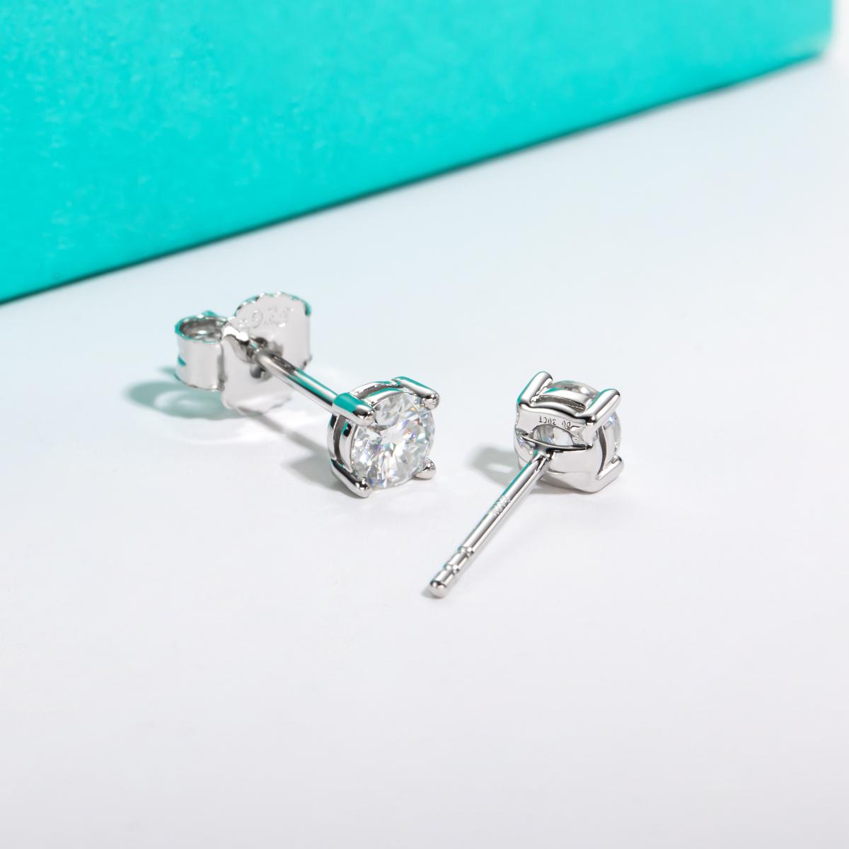 [COD] AnuJewelry 2/1.5/1/0.8/0.3ct Total Moissanite Stud Earrings Anti-allergy 925 Sterling Silver Earrings Jewelry Woman Eman Jewelry