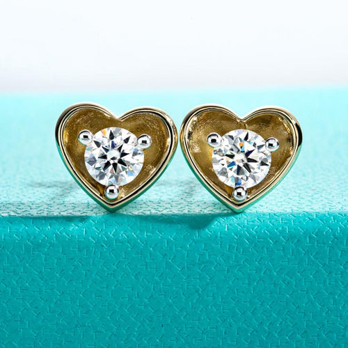 [COD] AnuJewelry CE23 Moissanite Two Way Studs Heart Shaped Earring Jackets for Woman Eman Jewelry Lab Created Gift for Her GRA Certified 0.5 CT Each