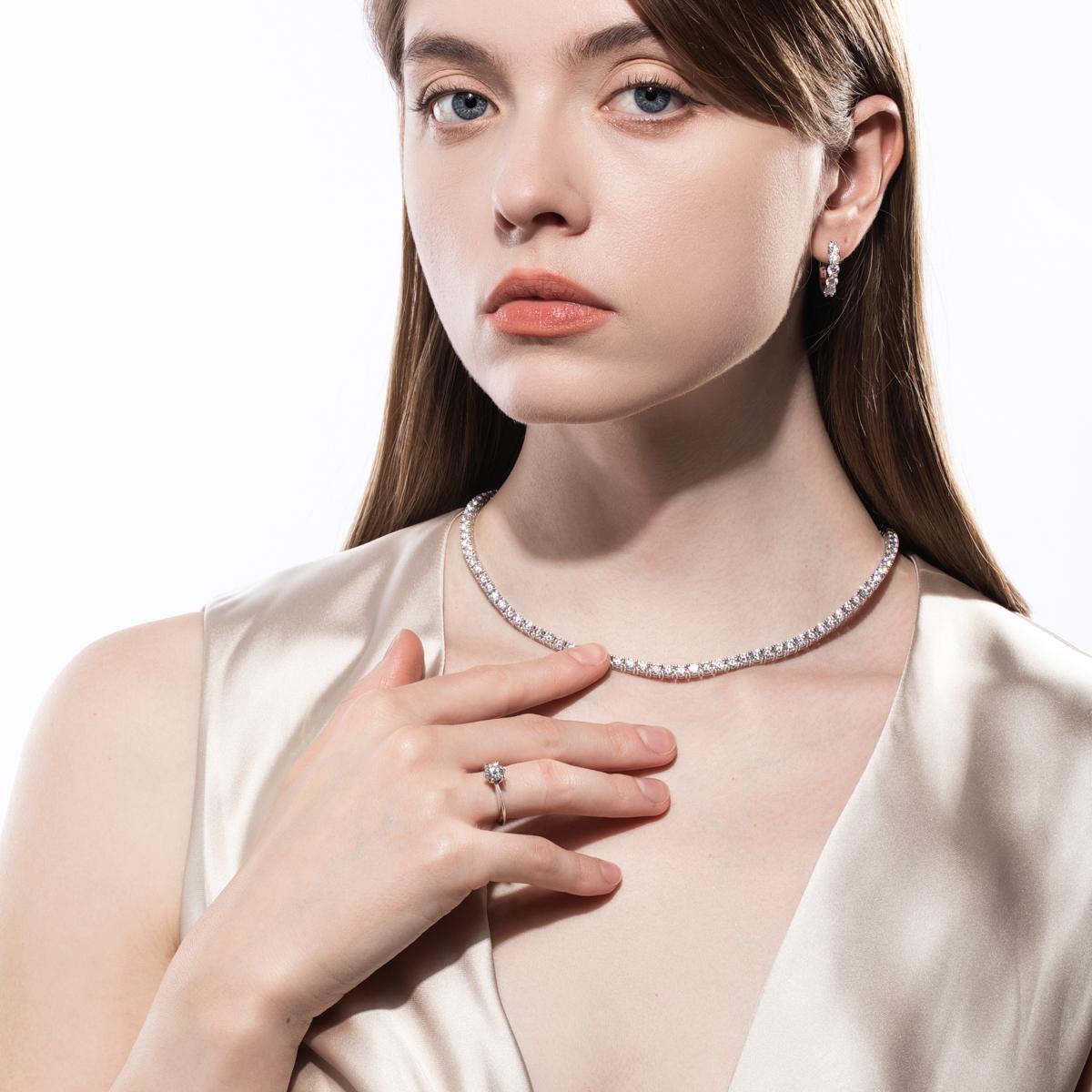 [COD] AnuJewelry R40 Moissanite Six Prong 100% Legit Italy 925 Sterling Silver Round Cut D Color 0.5/1/3CT Engagement Solitaire Ring For Woman Eman Jewelry