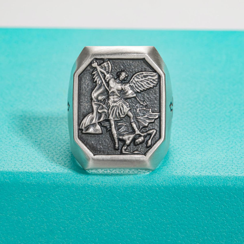[COD] AnuJewelry R29 St. Michael Ring S999 Amulet Ring for Men
