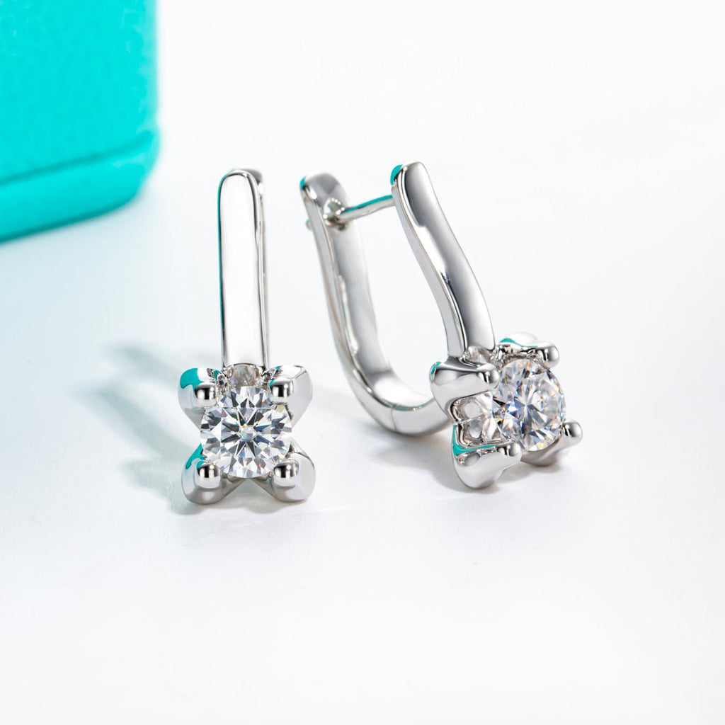 [COD] AnuJewelry E66 Moissanite Round Cut 5mm 0.5ct D Color 4 Prong 100% Legit Italy 925 Sterling Silver Hoop Earring for Woman Eman Jewelry