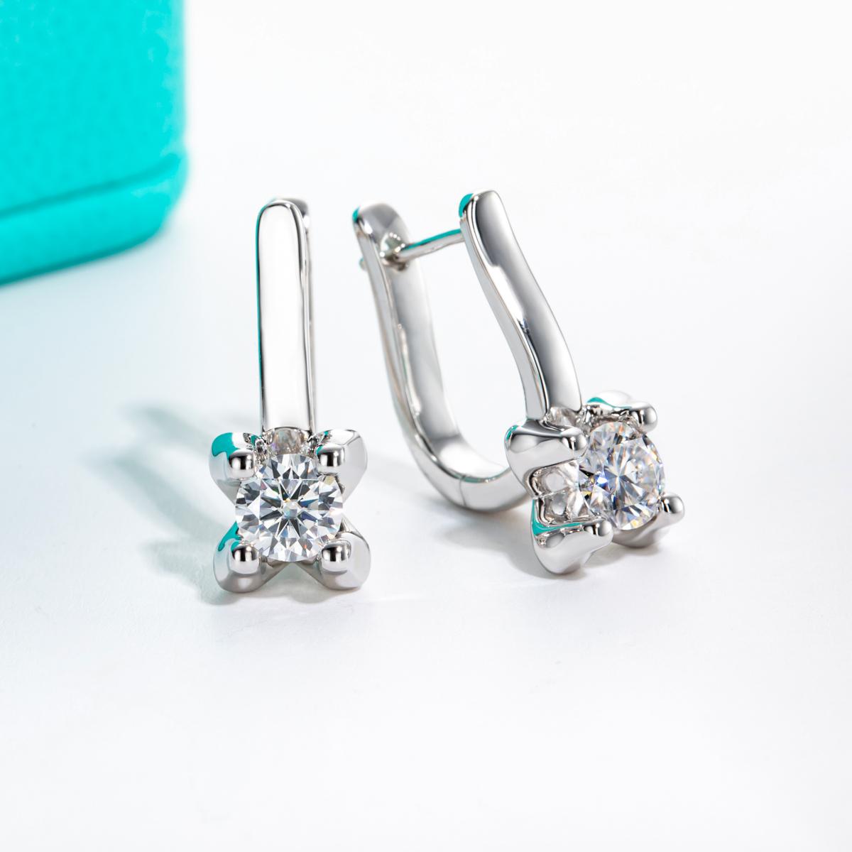 [COD] AnuJewelry E66 Moissanite Round Cut 5mm 0.5ct D Color 4 Prong 100% Legit Italy 925 Sterling Silver Hoop Earring for Woman Eman Jewelry