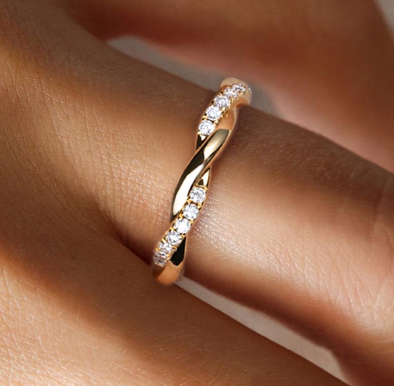 [COD] AnuJewelry CR15 Moissanite Rope Twisted Eternity Wedding Band Statement Ring for Woman Eman Jewelry GRA Certified 0.42 (0.015/28) Cttw Gift for Her