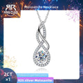 [COD] AnuJewelry P38  Moissanite Pendant Infinity Necklace D Color VVS1 925 Sterling Silver Necklace 40+2+3cm Extended Chain