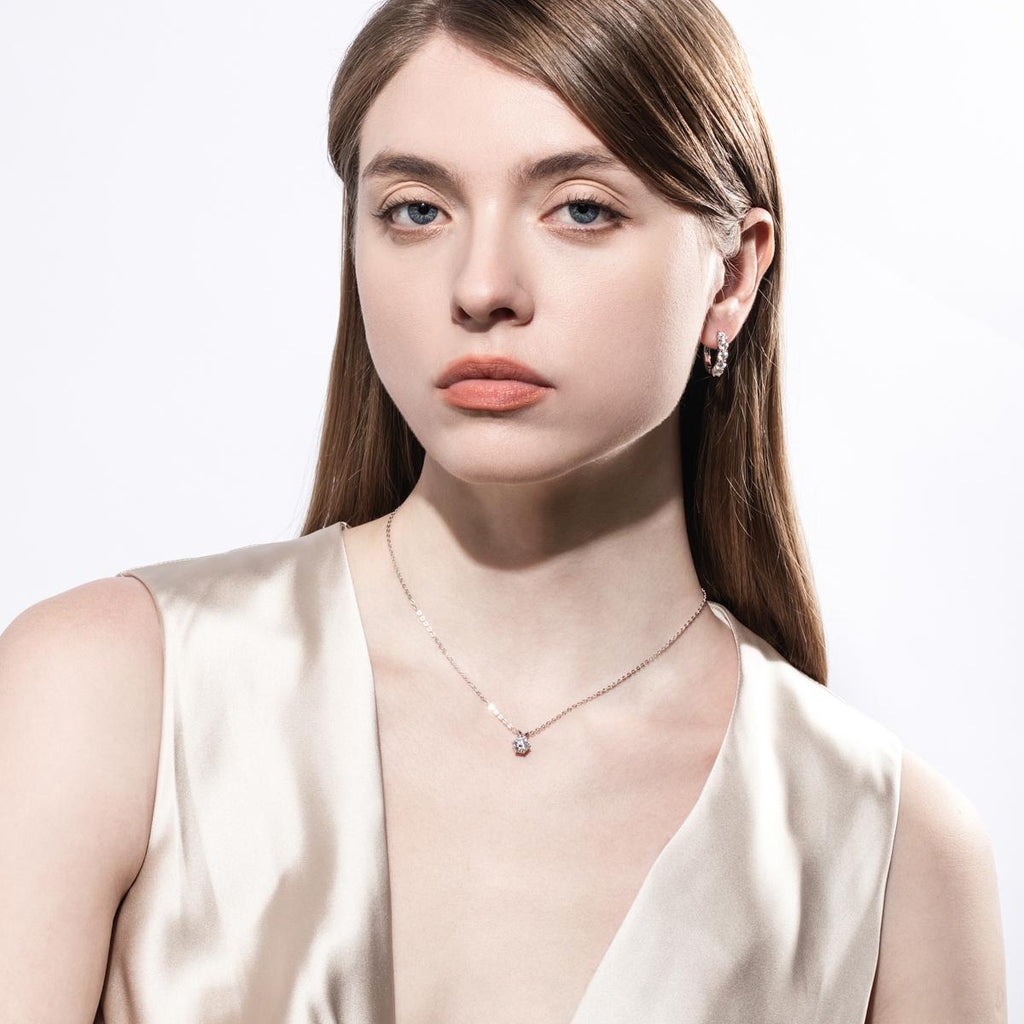 [COD] AnuJewelry P84 Moissanite Round Cut Moissanite 6.5mm 1ct D Color 45cm Chain 100% Legit Italy 925 Sterling Silver Pendant Necklaces Bubble Necklace for Woman Eman Jewelry