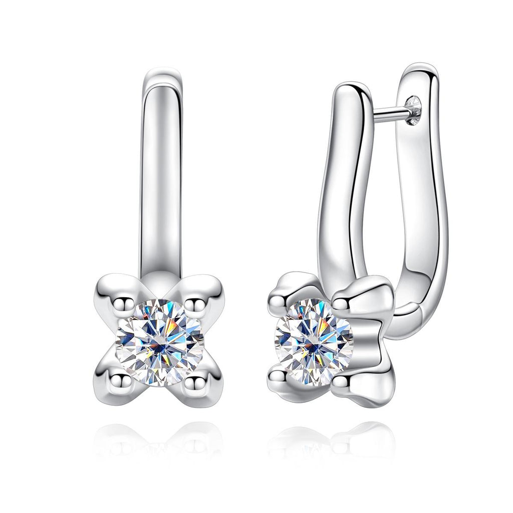 [COD] AnuJewelry E66 Moissanite Round Cut 5mm 0.5ct D Color 4 Prong 100% Legit Italy 925 Sterling Silver Hoop Earring for Woman Eman Jewelry