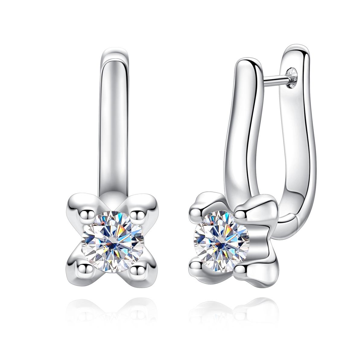 [COD] AnuJewelry E66 Moissanite Round Cut 5mm 0.5ct D Color 4 Prong 100% Legit Italy 925 Sterling Silver Hoop Earring for Woman Eman Jewelry