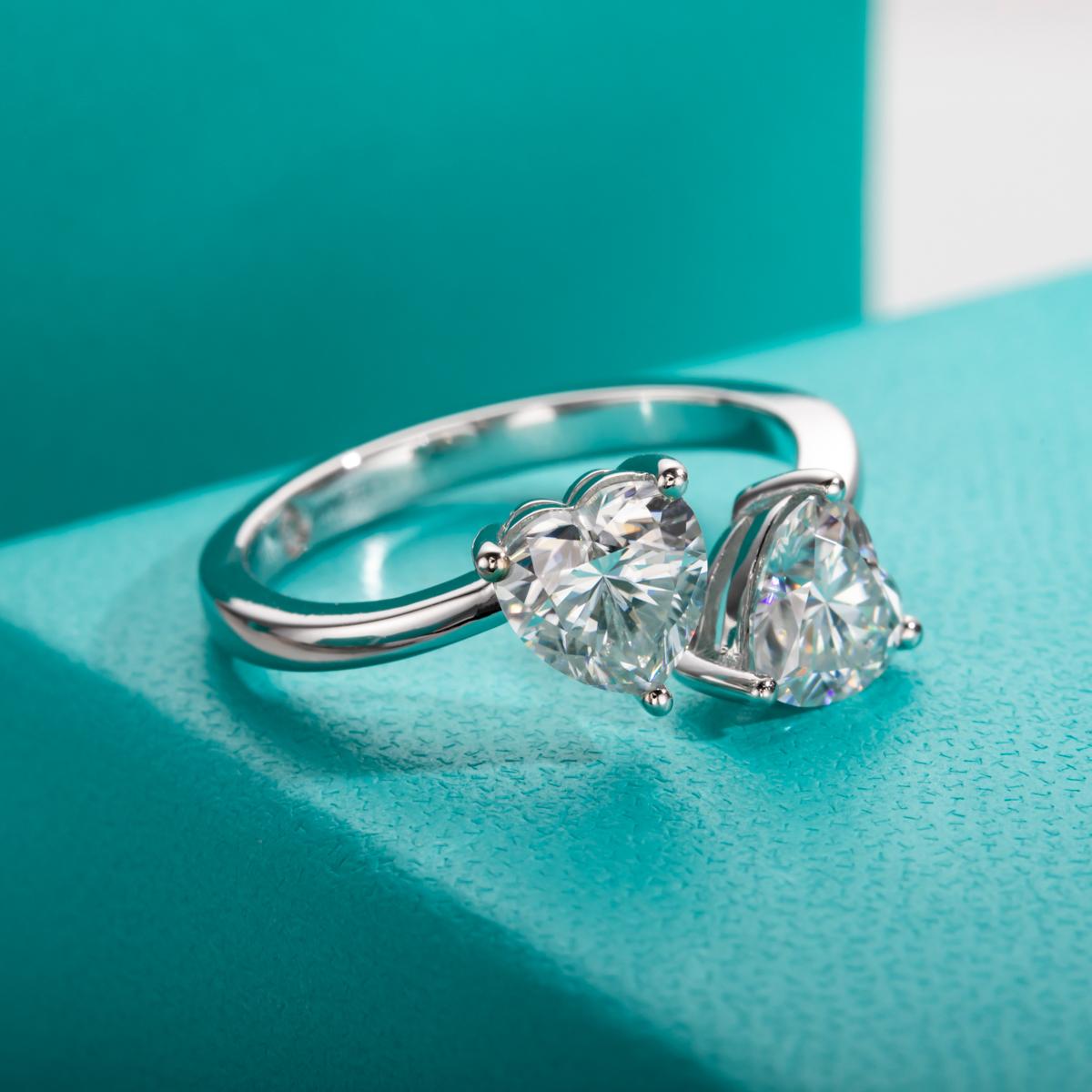 [COD] AnuJewelry R46 Moissanite 3 Prong 100% Legit Italy 925 Sterling Silver Heart Cut D Color 2CT Engagement Solitaire Ring For Woman Eman Jewelry