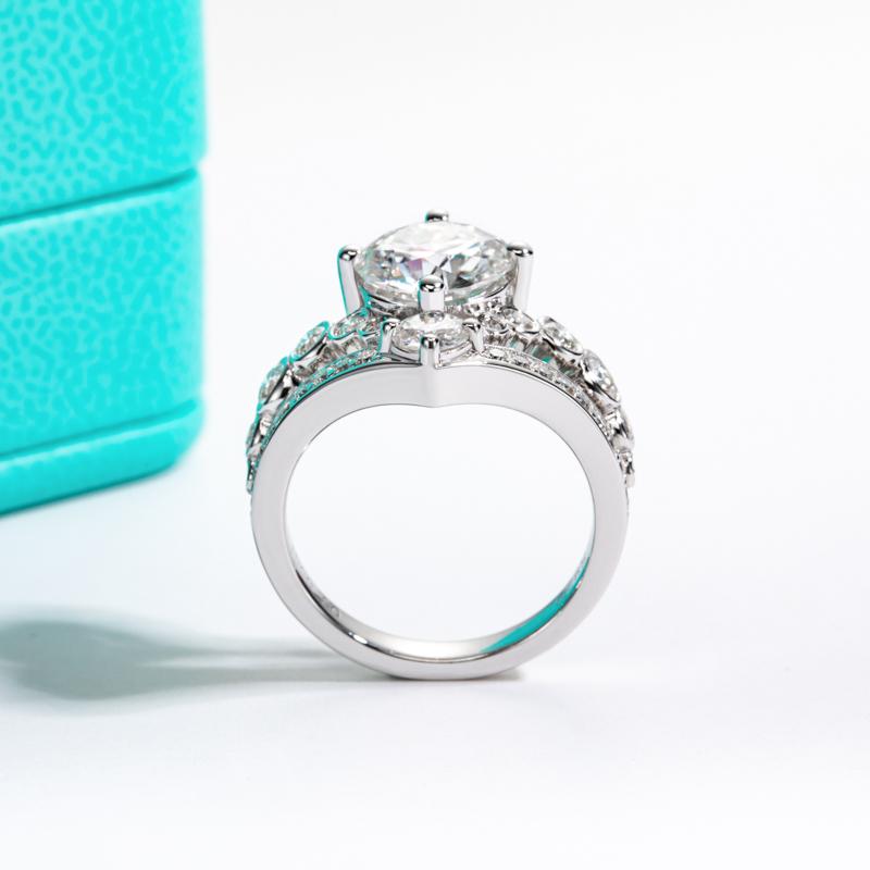 [COD] AnuJewelry R09 100% Legit Italy S925 Moissanite 9.0mm Ring 3CT Sterling Silver Fashion Accessories EMAN Giving Gifts For Her Birthday Gift