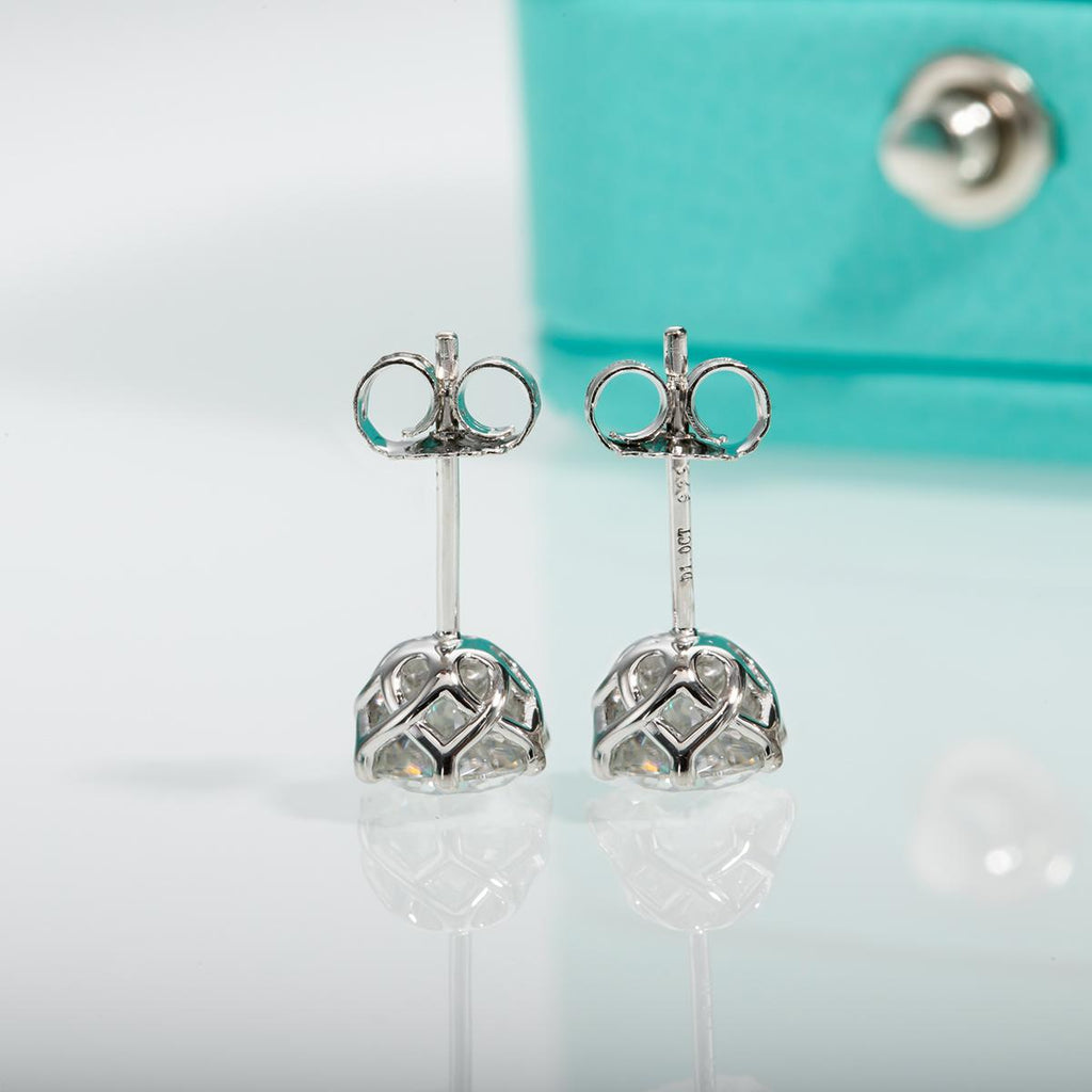[COD] AnuJewelry E75 Moissanite Round Cut 0.5/1ct D Color 6 Prong 100% Legit Italy 925 Sterling Silver Stud Earring for Woman Eman Jewelry