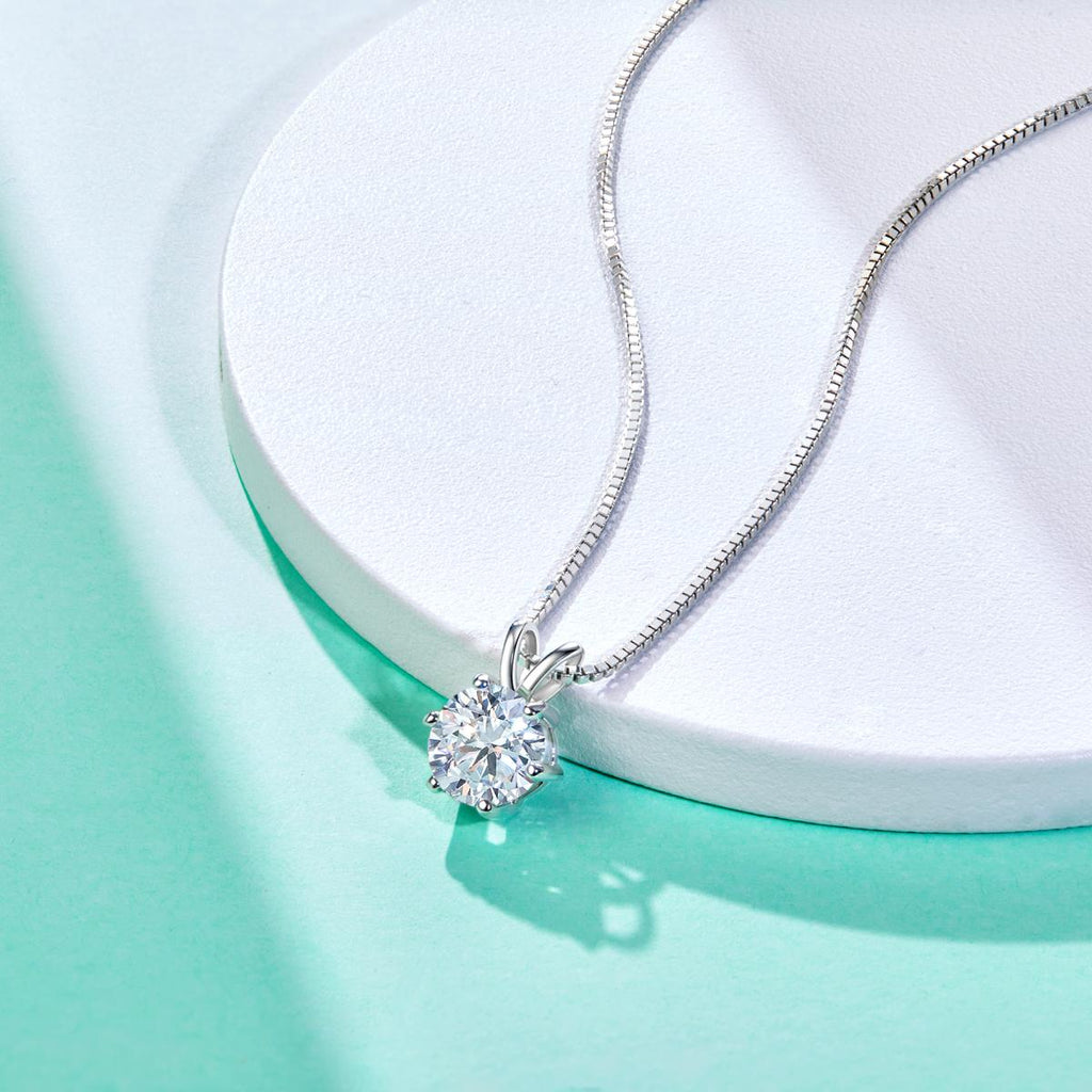 [COD] AnuJewelry P84 Moissanite Round Cut Moissanite 6.5mm 1ct D Color 45cm Chain 100% Legit Italy 925 Sterling Silver Pendant Necklaces Bubble Necklace for Woman Eman Jewelry