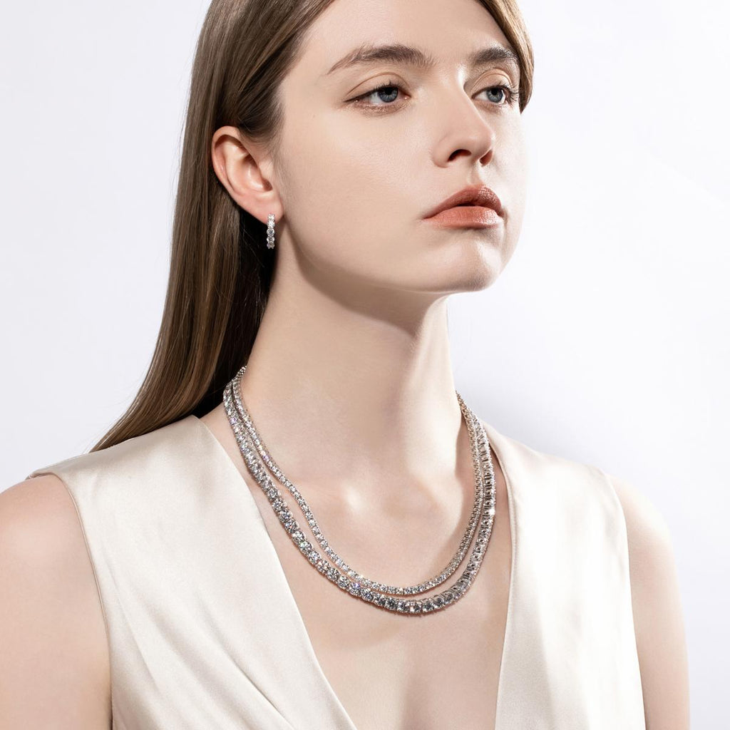 [COD] AnuJewelry PD2 6.5mm 66cttw D Color Moissanite Tennis Chain Necklace 100% Legit Italy 925 Sterling Silver Plated Neckalces Jewelry [COD] AnuJewelryclub [COD] AnuJewelry Jewelry EMAN