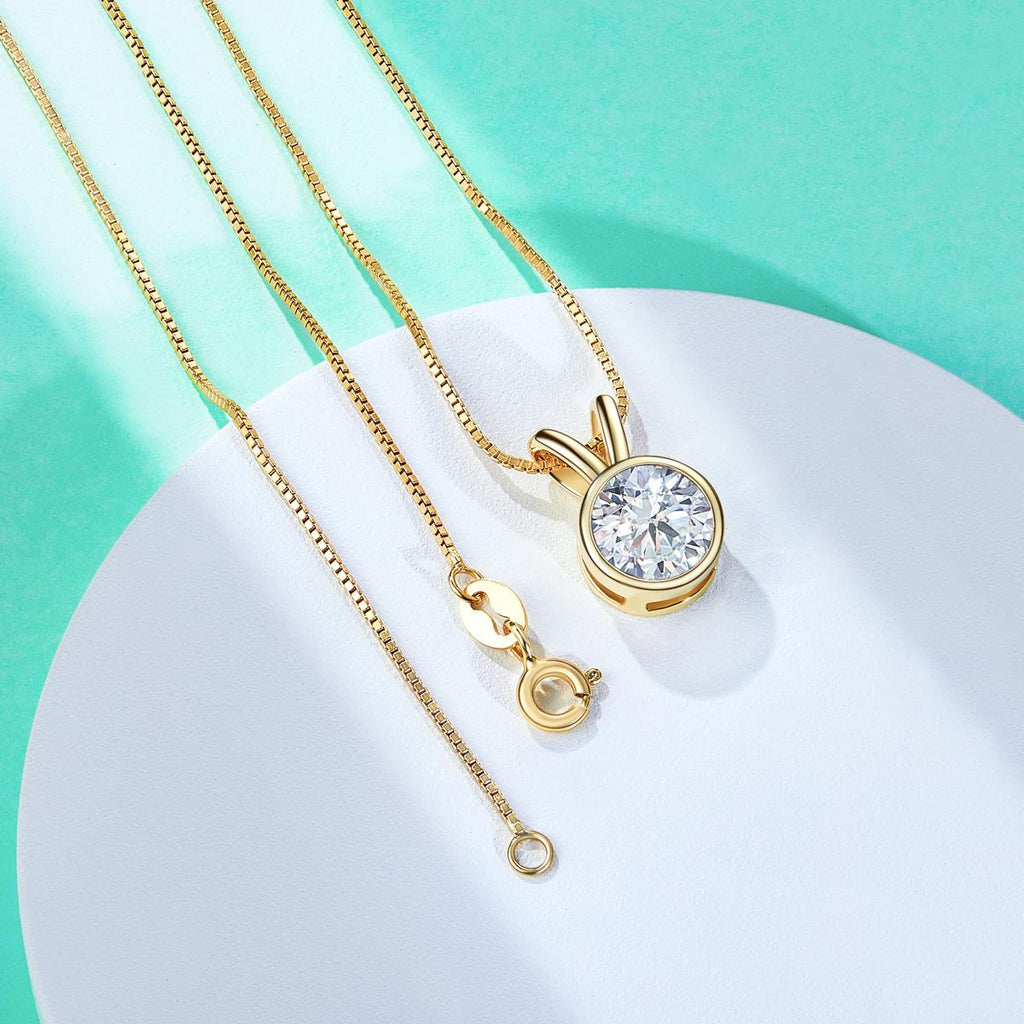 [COD] AnuJewelry P85 Moissanite Round Cut Bezel setting Moissanite 1/2ct D Color 100% Legit Italy 925 Sterling Silver Pendant Necklaces Bubble Necklace for Woman Eman Jewelry