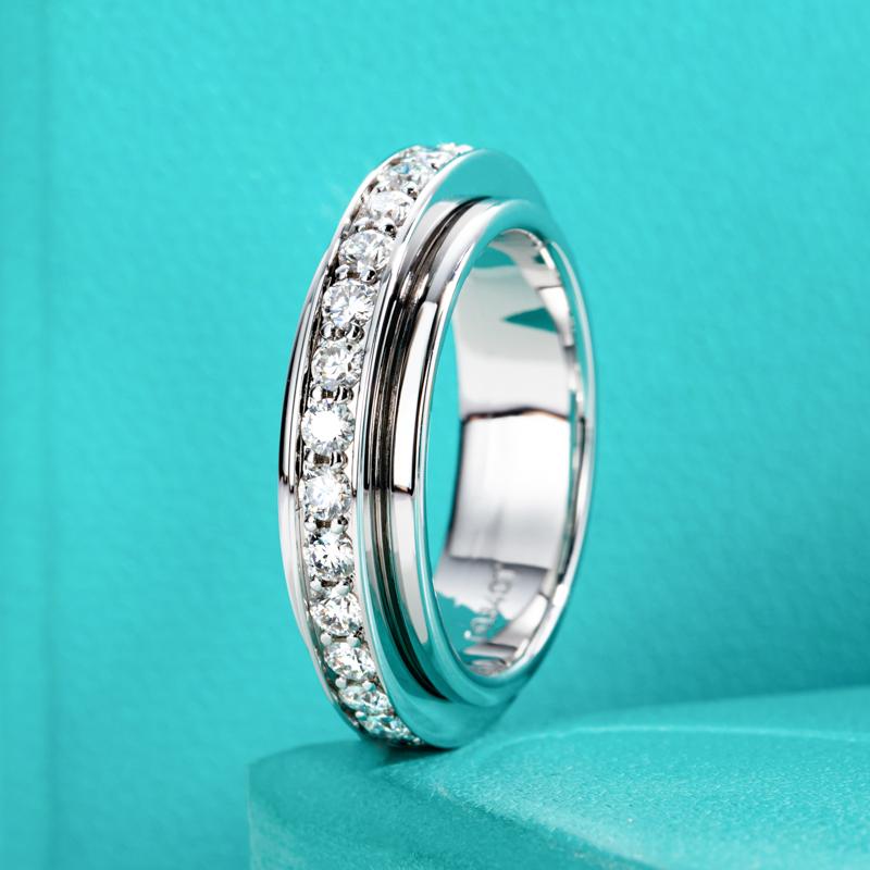 [COD] AnuJewelry S150 Moissanite Spinner Eternity Band Rings Plated Fidget Spinners Wedding Band Ring Unzip Jewelry Gifts Woman Eman Jewelry