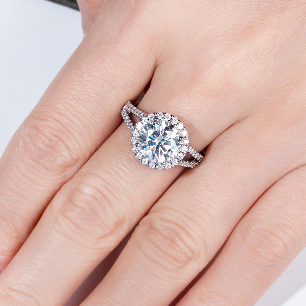 [COD] AnuJewelry R75 Moissanite Four Prong 100% Legit Italy 925 Sterling Silver Round Cut D Color 3.8CT Engagement Solitaire Ring For Woman Eman Jewelry