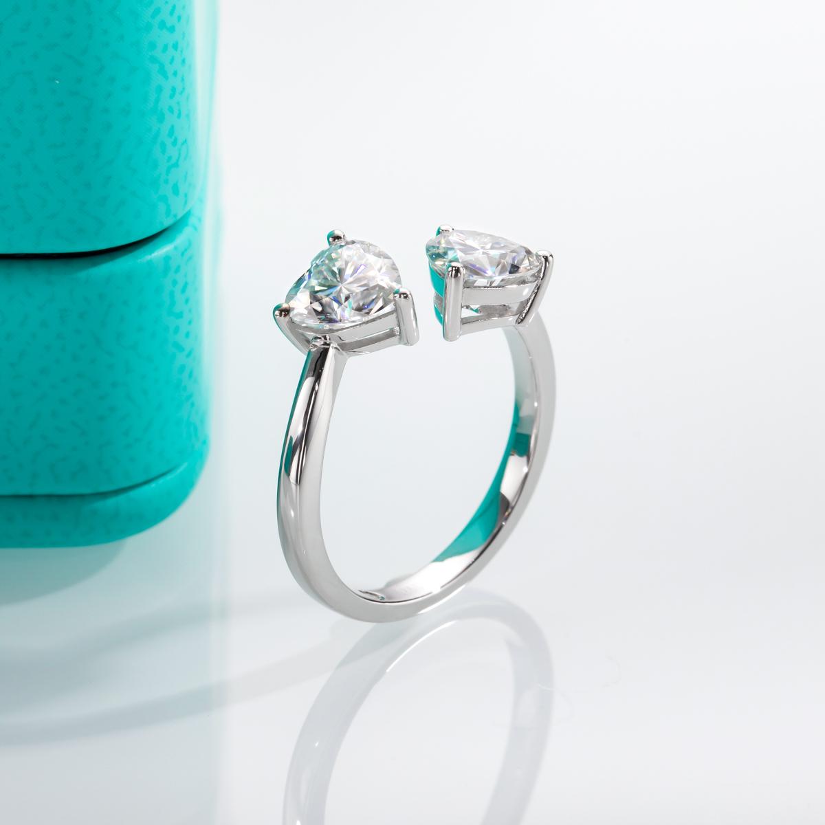 [COD] AnuJewelry R46 Moissanite 3 Prong 100% Legit Italy 925 Sterling Silver Heart Cut D Color 2CT Engagement Solitaire Ring For Woman Eman Jewelry