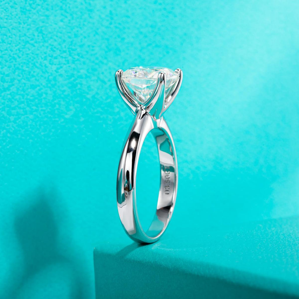 [COD] AnuJewelry R28 Moissanite Four Prong 100% Legit Italy 925 Sterling Silver Square Cut D Color 3.5CT Engagement Solitaire Ring For Woman Eman Jewelry