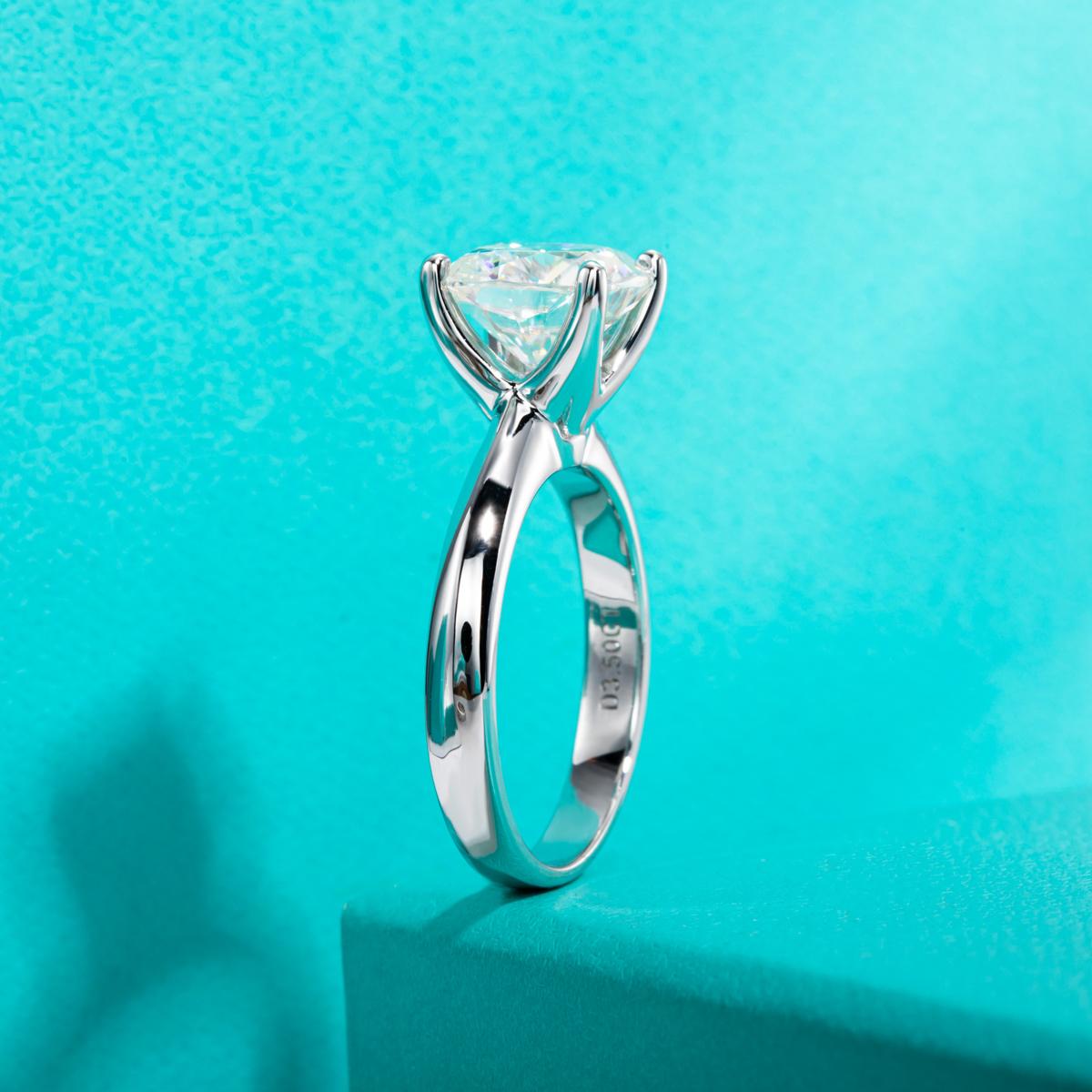 [COD] AnuJewelry R28 Moissanite Four Prong 100% Legit Italy 925 Sterling Silver Square Cut D Color 3.5CT Engagement Solitaire Ring For Woman Eman Jewelry