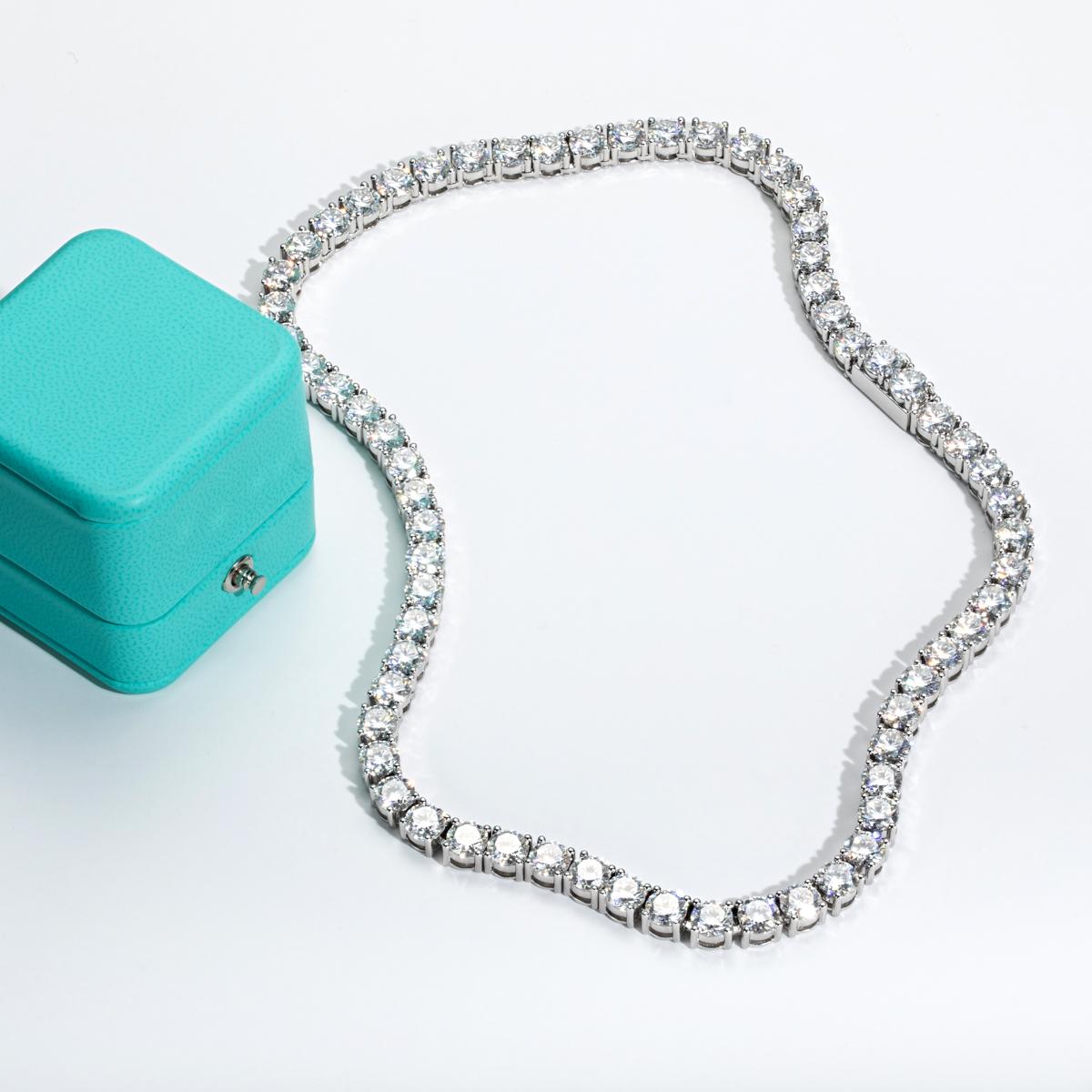 [COD] AnuJewelry PD2 6.5mm 66cttw D Color Moissanite Tennis Chain Necklace 100% Legit Italy 925 Sterling Silver Plated Neckalces Jewelry [COD] AnuJewelryclub [COD] AnuJewelry Jewelry EMAN