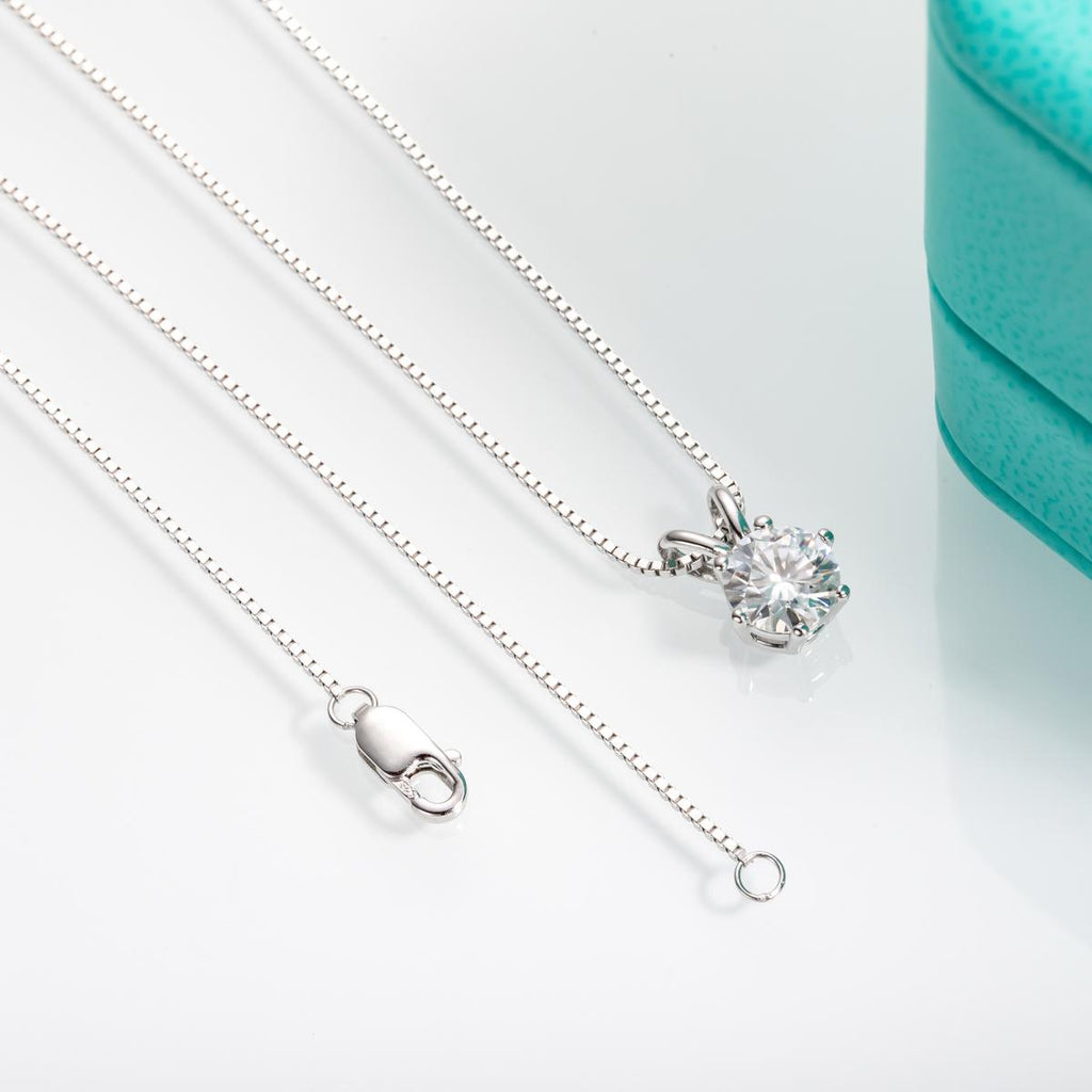 [COD] AnuJewelry P84 Moissanite Round Cut Moissanite 6.5mm 1ct D Color 45cm Chain 100% Legit Italy 925 Sterling Silver Pendant Necklaces Bubble Necklace for Woman Eman Jewelry