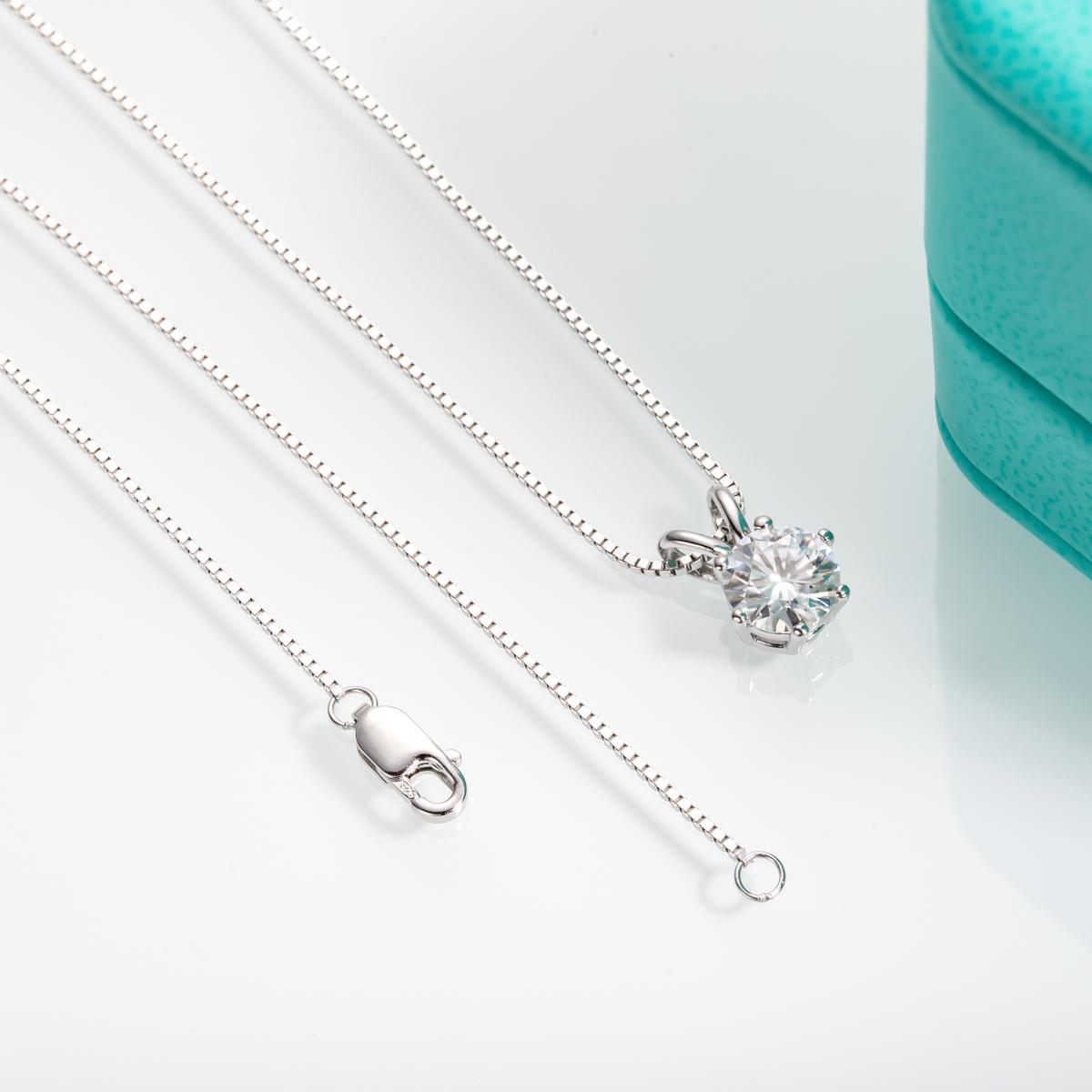 [COD] AnuJewelry P84 Moissanite Round Cut Moissanite 6.5mm 1ct D Color 45cm Chain 100% Legit Italy 925 Sterling Silver Pendant Necklaces Bubble Necklace for Woman Eman Jewelry