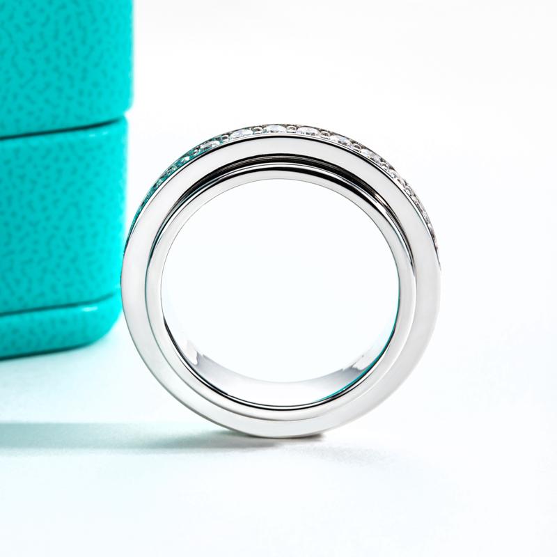 [COD] AnuJewelry S150 Moissanite Spinner Eternity Band Rings Plated Fidget Spinners Wedding Band Ring Unzip Jewelry Gifts Woman Eman Jewelry