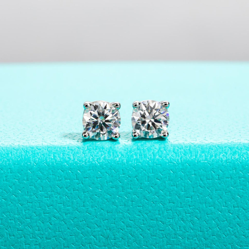 [COD] AnuJewelry 2/1.5/1/0.8/0.3ct Total Moissanite Stud Earrings Anti-allergy 925 Sterling Silver Earrings Jewelry Woman Eman Jewelry