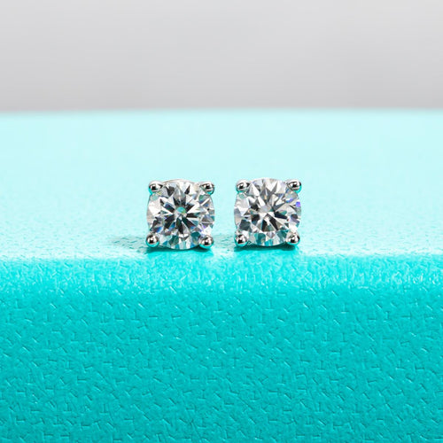 [COD] AnuJewelry 2/1.5/1/0.8/0.3ct Total Moissanite Stud Earrings Anti-allergy 925 Sterling Silver Earrings Jewelry Woman Eman Jewelry