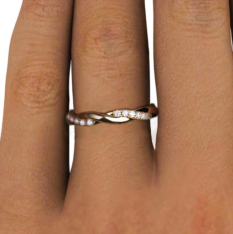 [COD] AnuJewelry CR15 Moissanite Rope Twisted Eternity Wedding Band Statement Ring for Woman Eman Jewelry GRA Certified 0.42 (0.015/28) Cttw Gift for Her