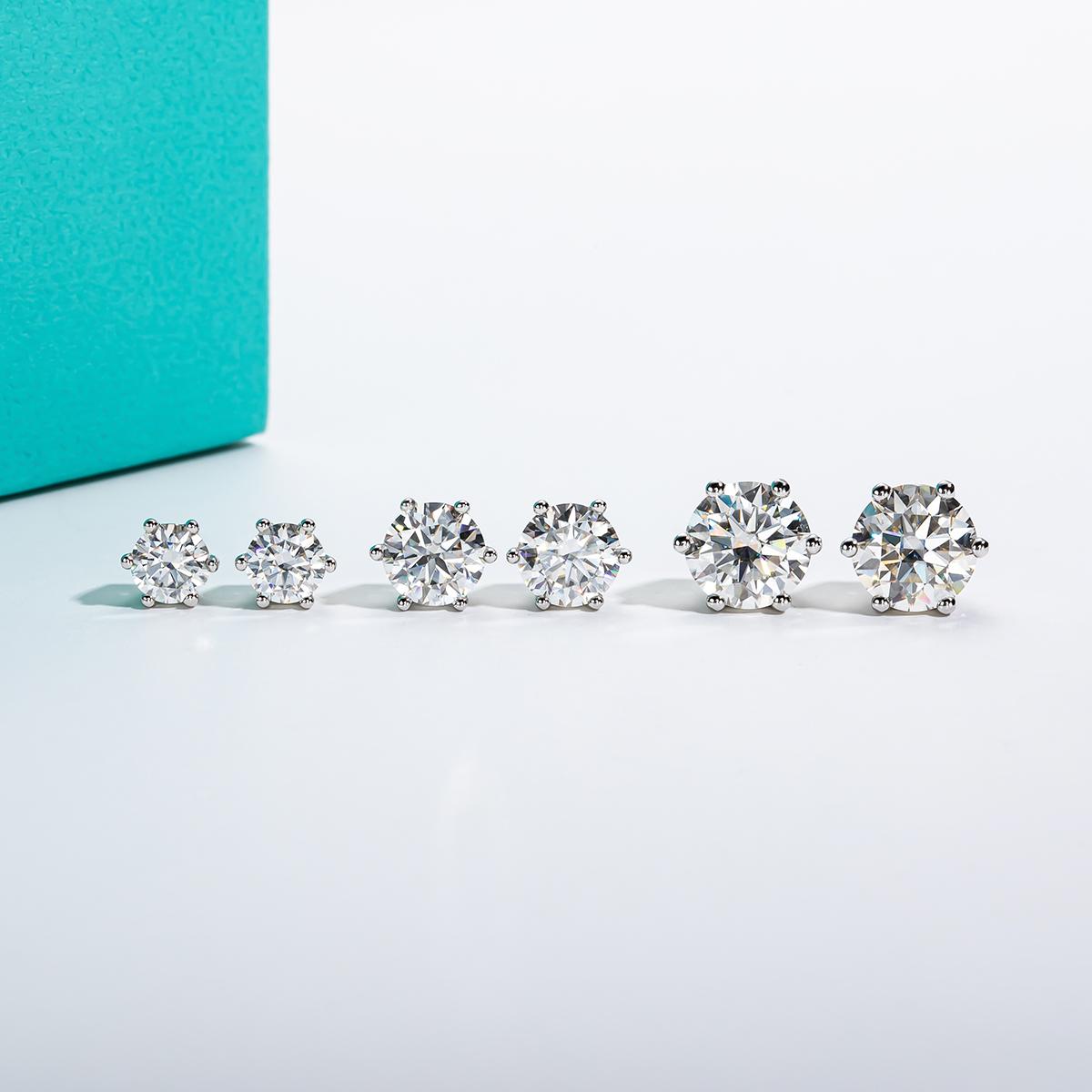 [COD] AnuJewelry E23 Moissanite Round Cut 0.5/1/2ct D Color 6 Prong 100% Legit Italy 925 Sterling Silver Stud Earring for Woman Eman Jewelry