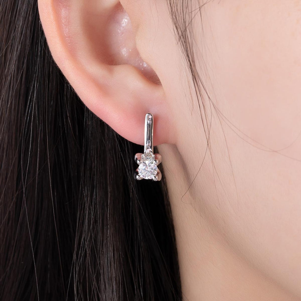 [COD] AnuJewelry E66 Moissanite Round Cut 5mm 0.5ct D Color 4 Prong 100% Legit Italy 925 Sterling Silver Hoop Earring for Woman Eman Jewelry