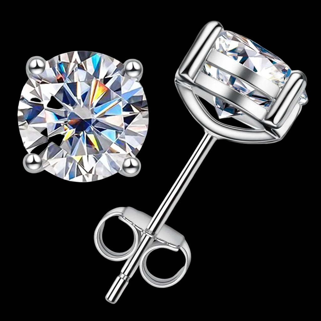 [COD] AnuJewelry 2/1.5/1/0.8/0.3ct Total Moissanite Stud Earrings Anti-allergy 925 Sterling Silver Earrings Jewelry Woman Eman Jewelry