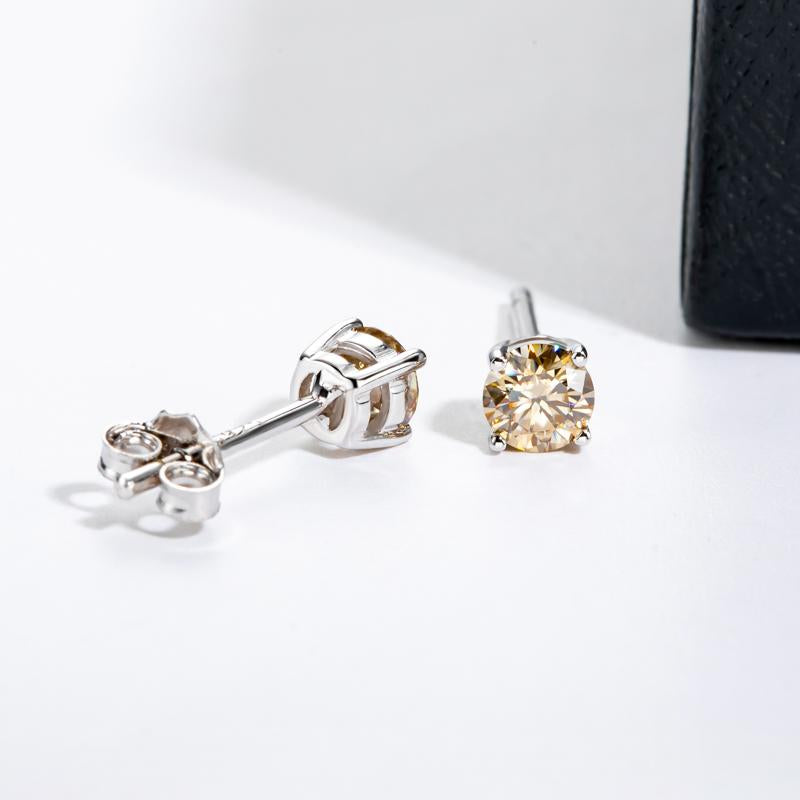 [COD] AnuJewelry E28 Moissanite Round Cut 4mm 0.3ct D Color 4 Prong 100% Legit Italy 925 Sterling Silver Stud Earring for Woman Eman Jewelry