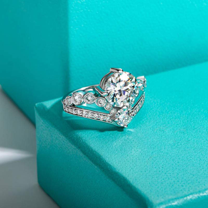 [COD] AnuJewelry R09 100% Legit Italy S925 Moissanite 9.0mm Ring 3CT Sterling Silver Fashion Accessories EMAN Giving Gifts For Her Birthday Gift